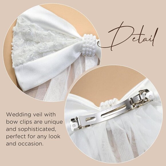 ? Women White Clip Bachelorette Party Decorations Pearl Bow Accessories main image 7